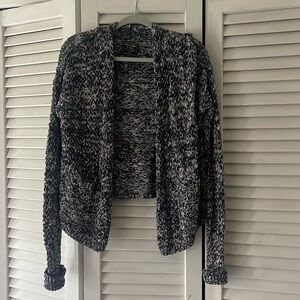 XS Navy and White Abercrombie & Fitch Cardigan